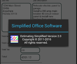 software - Estimating Simplified 2.0 screenshot
